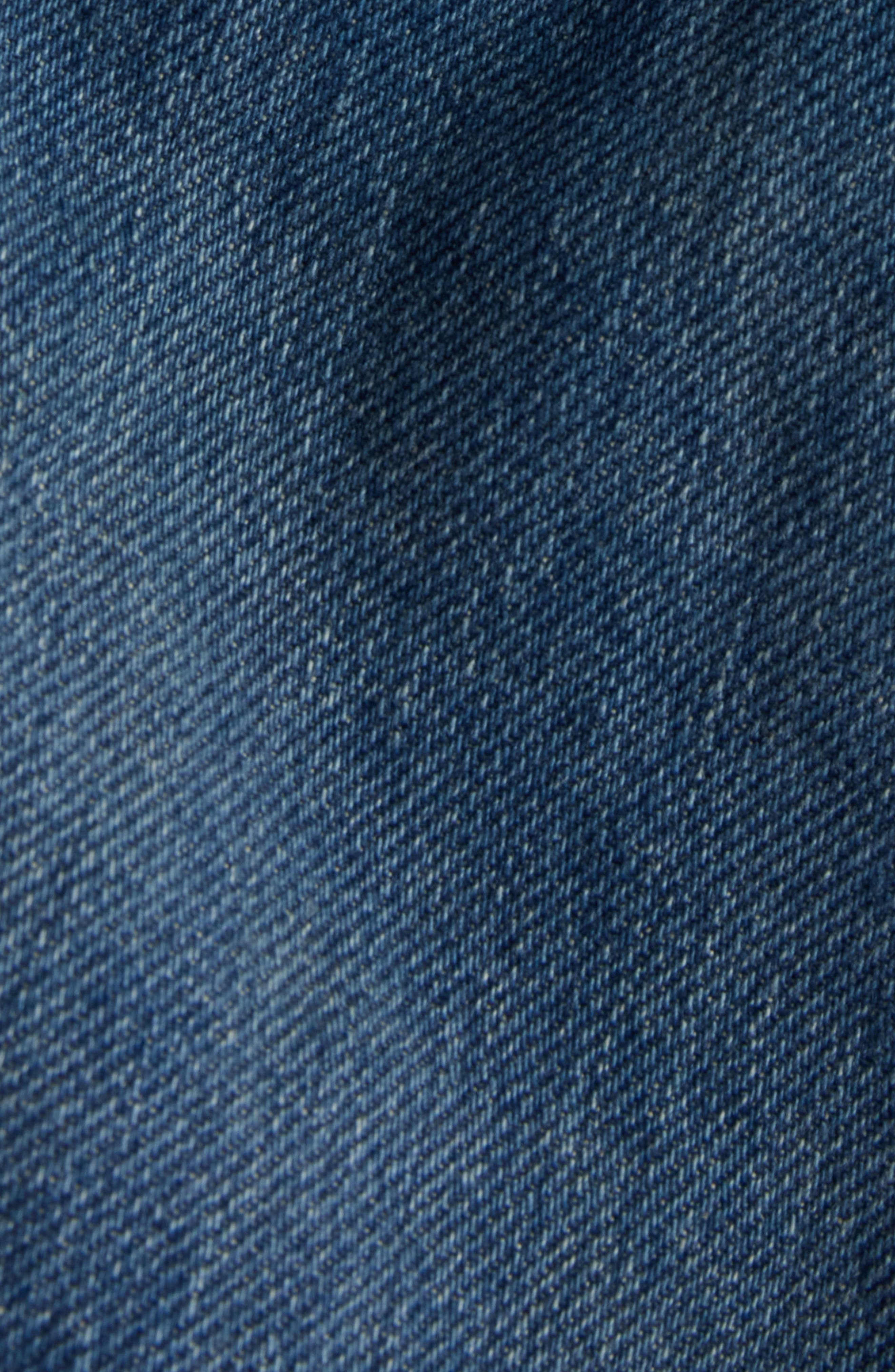 Acne Studios Orim Ruched Sleeve Denim Jacket in Mid Blue at Nordstrom - 6