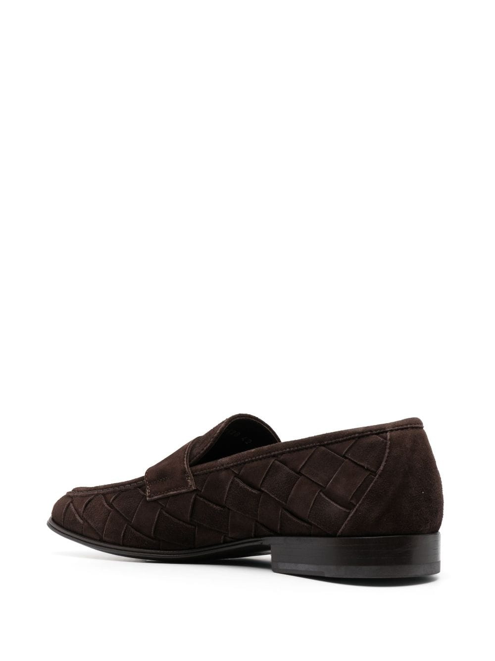 logo-plaque suede loafers - 3