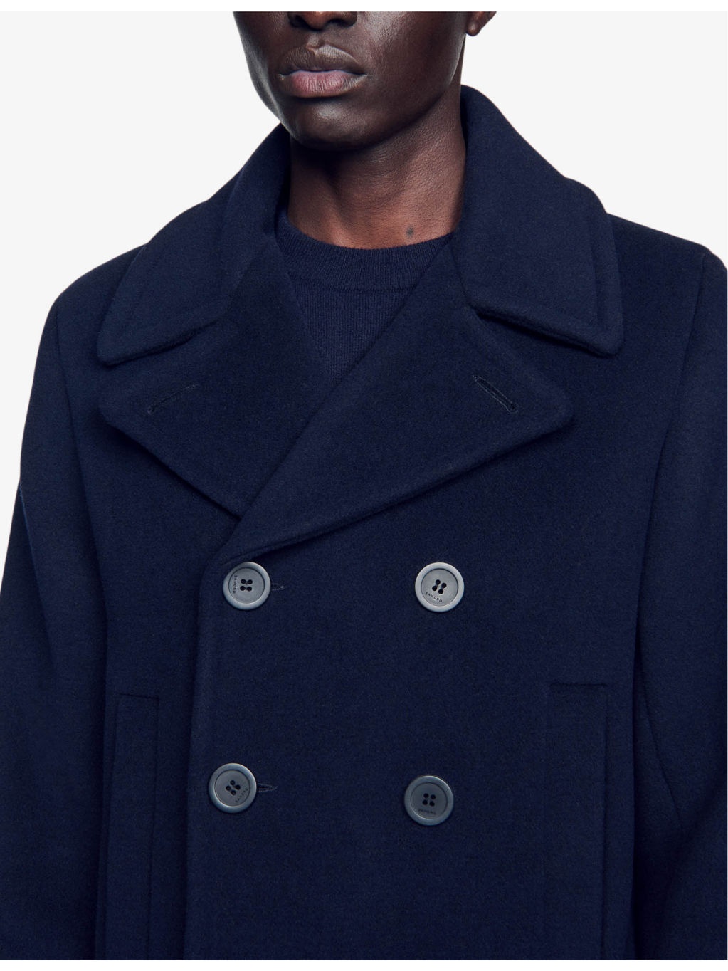 Double-breasted peak-lapel wool-blend coat - 5