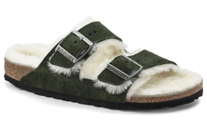 Birkenstock Arizona Shearling Sandal Suede Leather Narrow Fit 'Green' 1021102 3