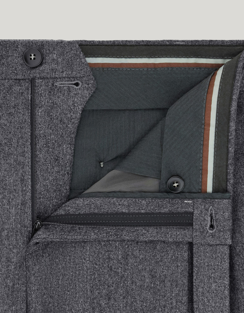 GRAY FLANNEL IMPECCABILE WOOL CHINOS WITH TWO DARTS 5