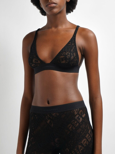 DSQUARED2 Logo lace triangle bra outlook
