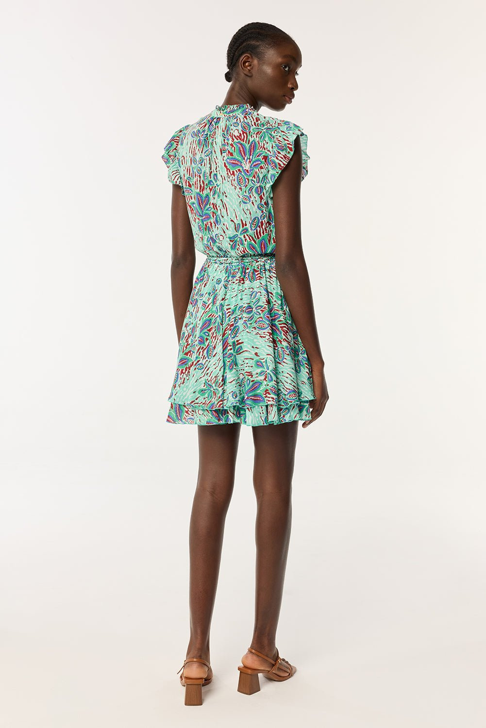 Mini Dress Callie - Mint Exotic Forest - 3