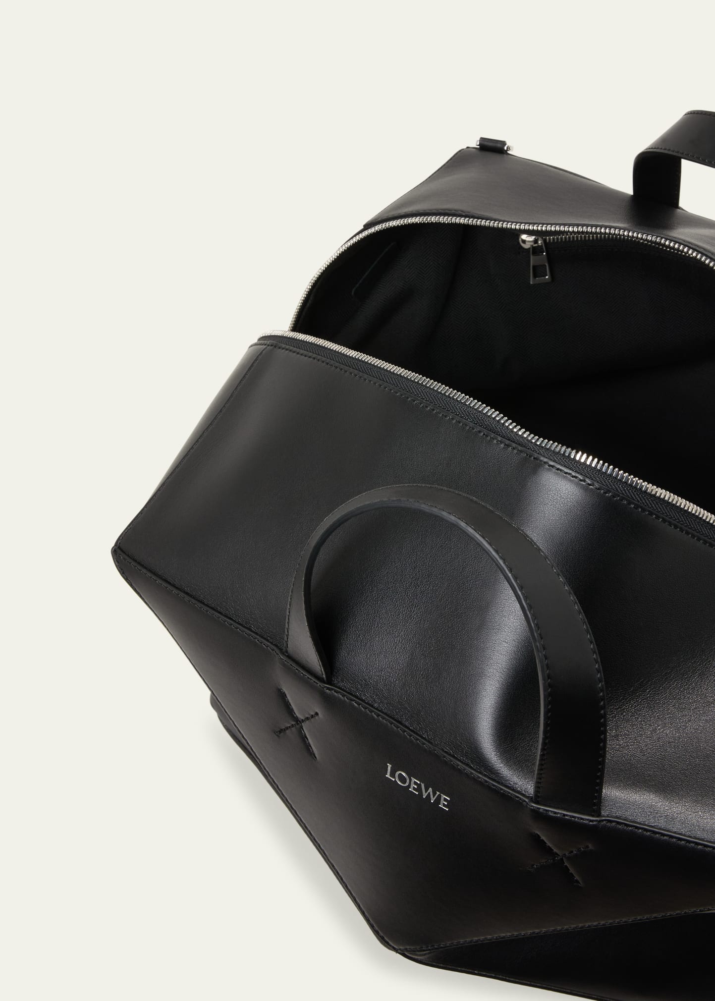 Men's Puzzle Fold Leather Duffle Bag - 4