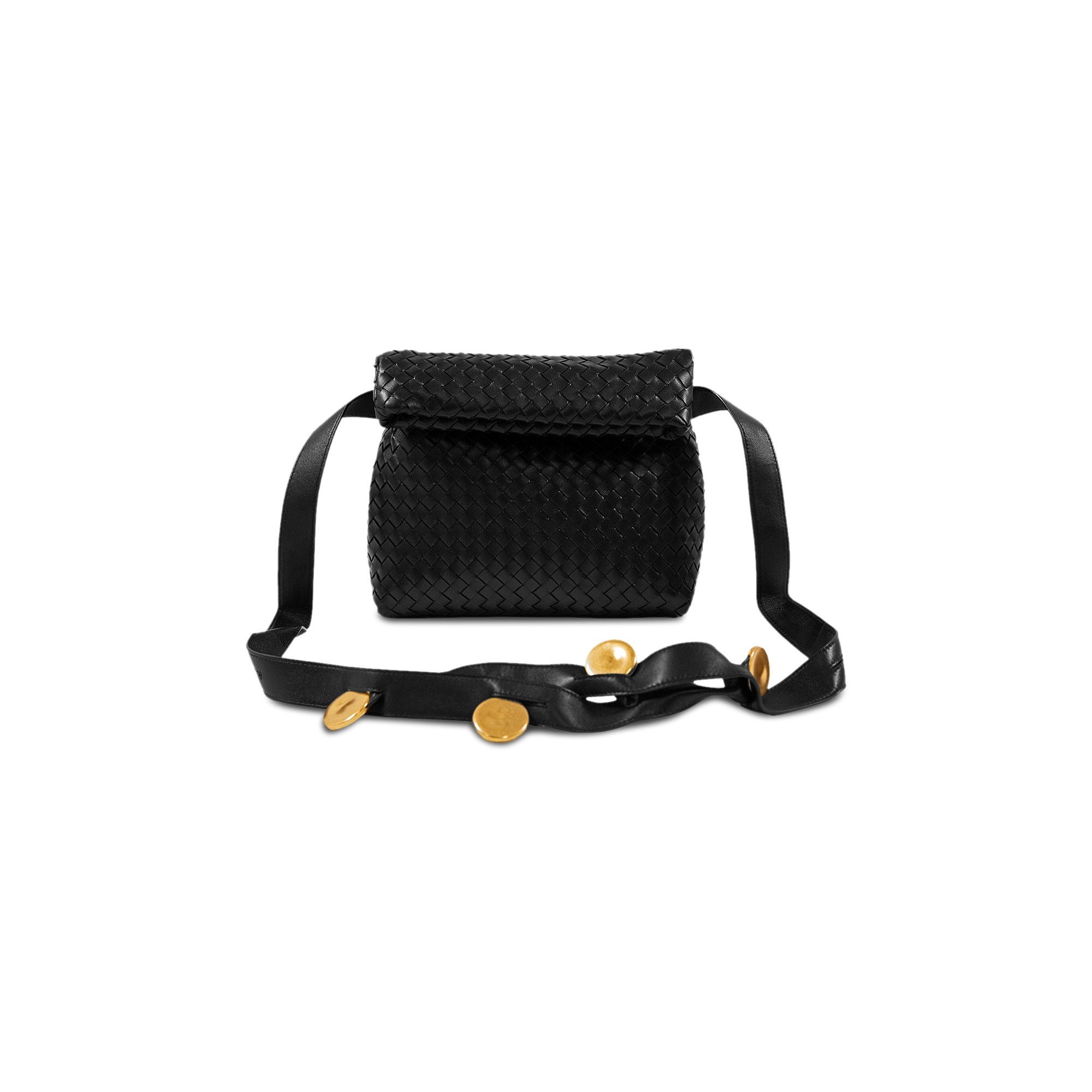 Bottega Veneta Fold Shoulder Bag 'Black/Gold' - 1