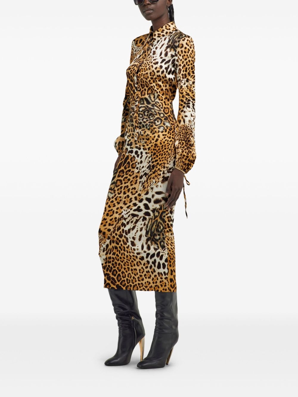 leopard-print midi dress - 4