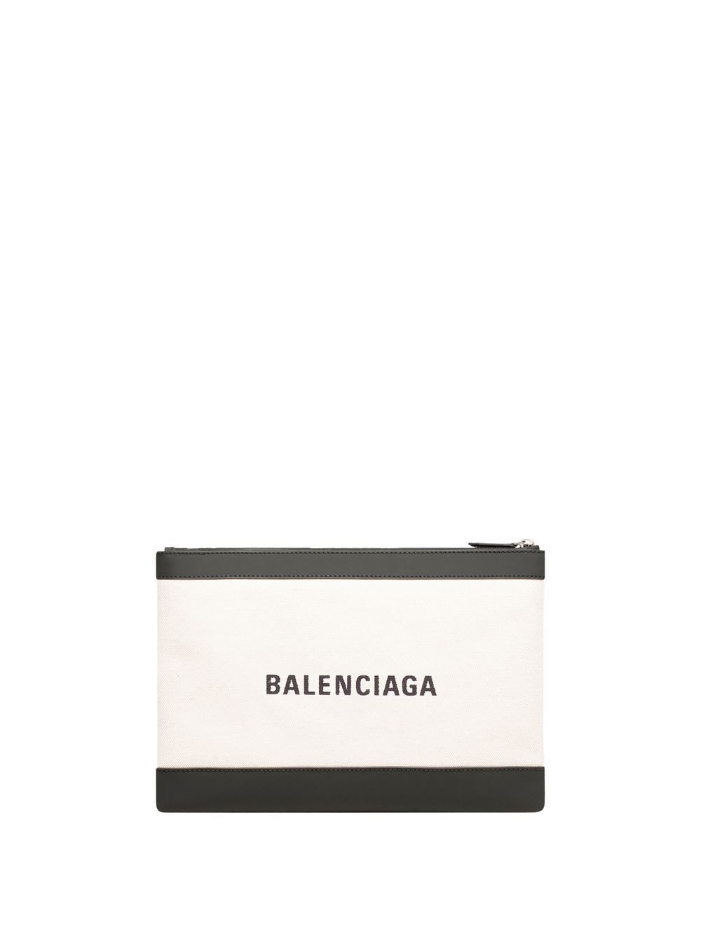 logo-print zipped clutch bag - 1