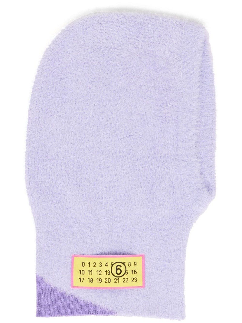 Numbers-motif textured balaclava 1