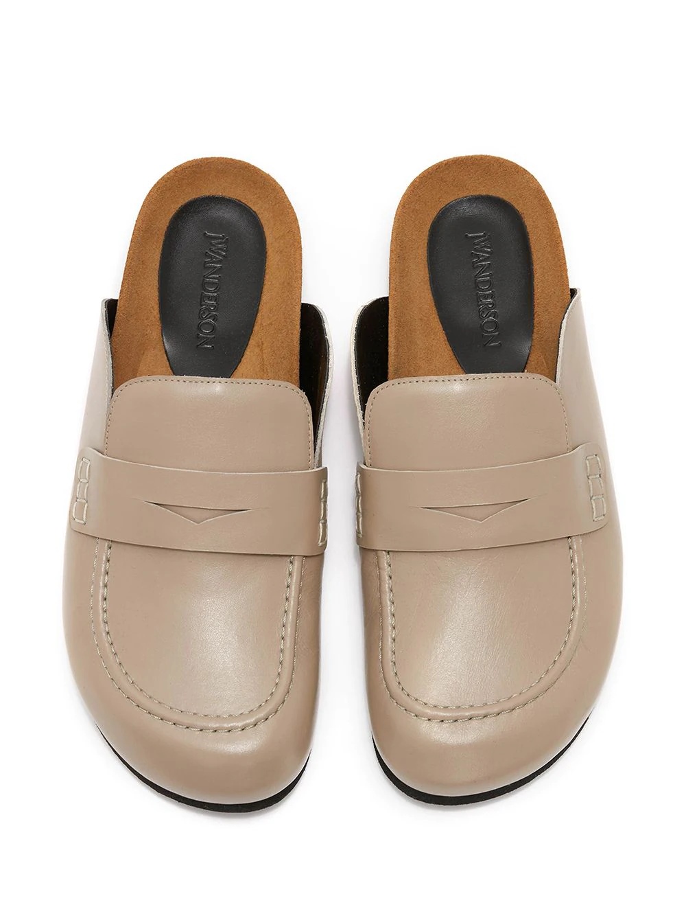 leather loafer mules - 3