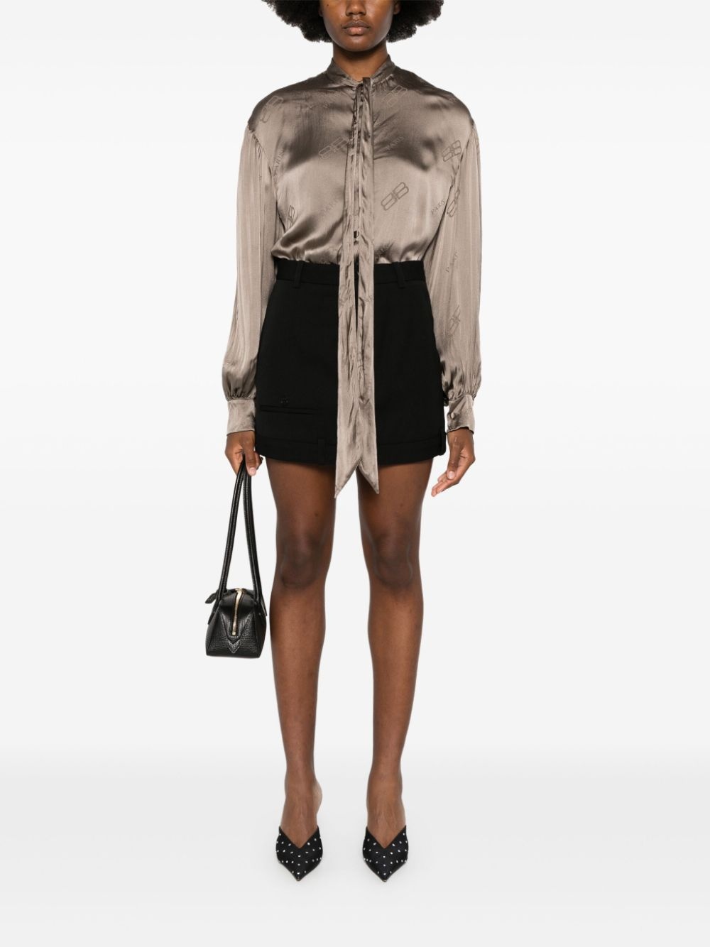 deconstructed wool miniskirt - 2