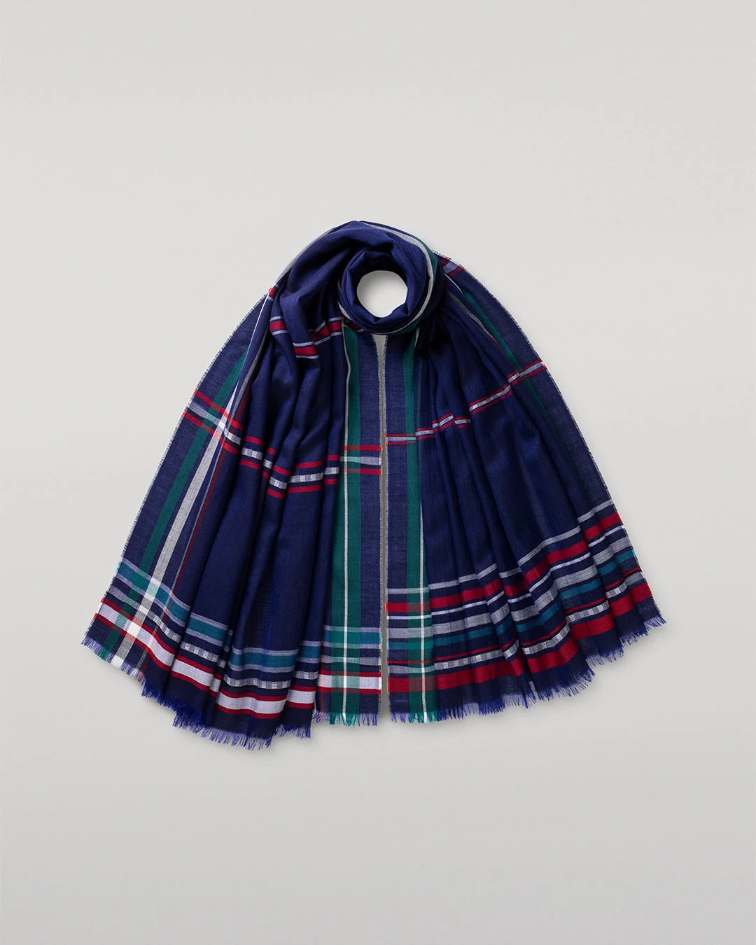 Helmina Navy Cashmere Scarf - 1