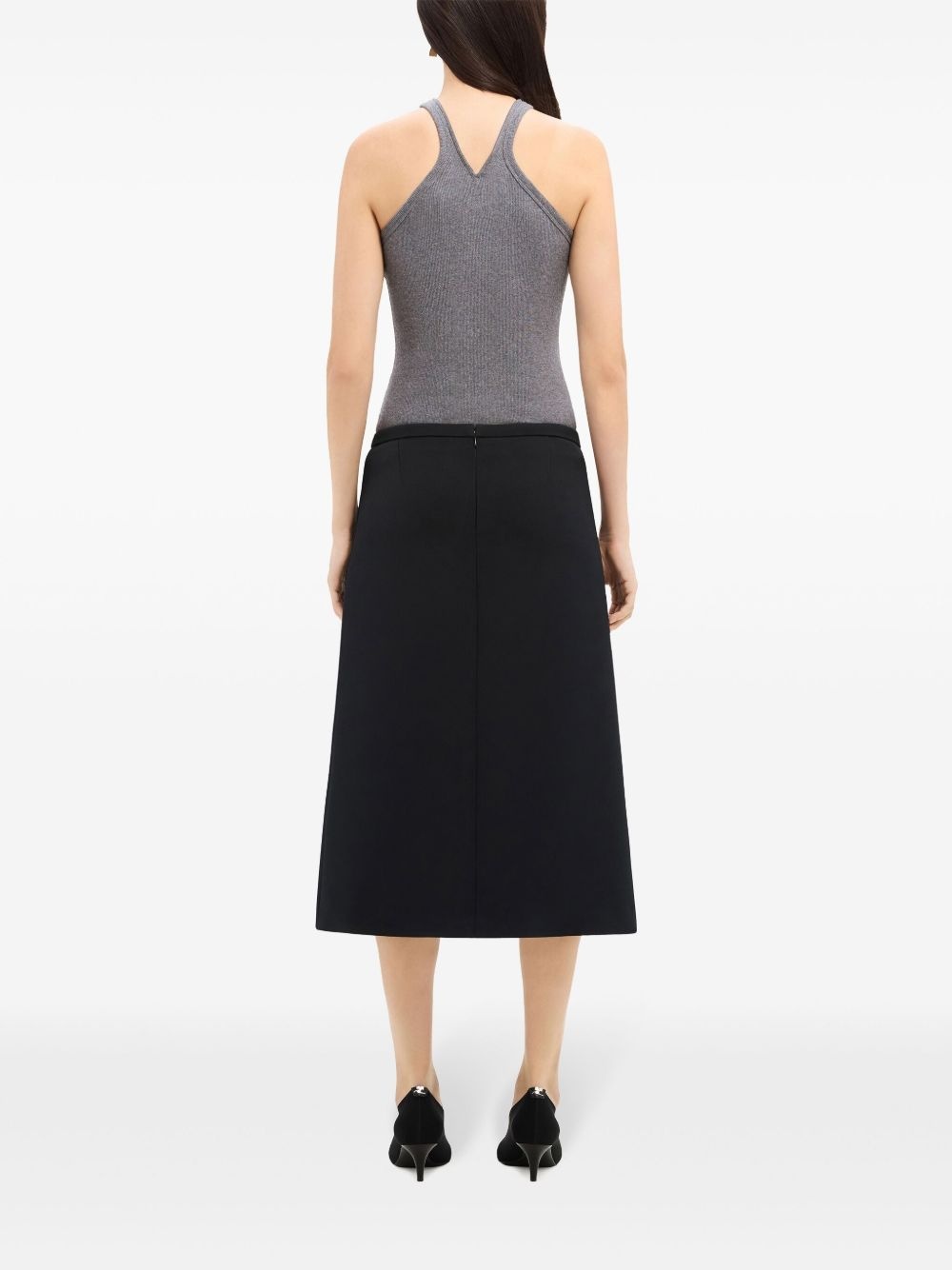 logo-embroidered ribbed tank top - 4