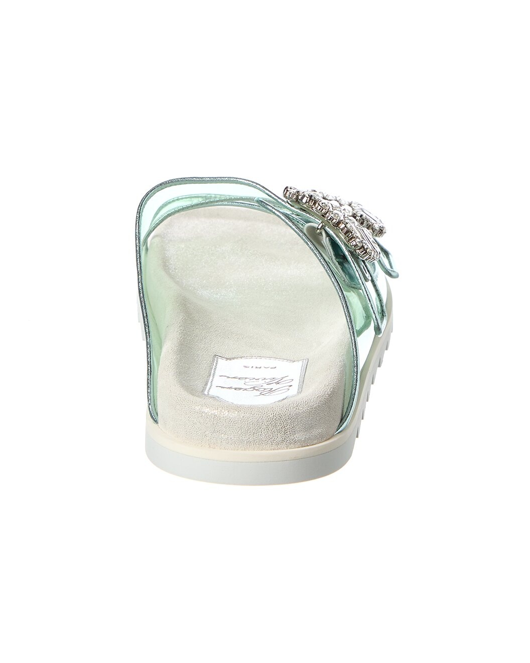 Roger Vivier Viv Strass Buckle Vinyl & Leather Slide - 3
