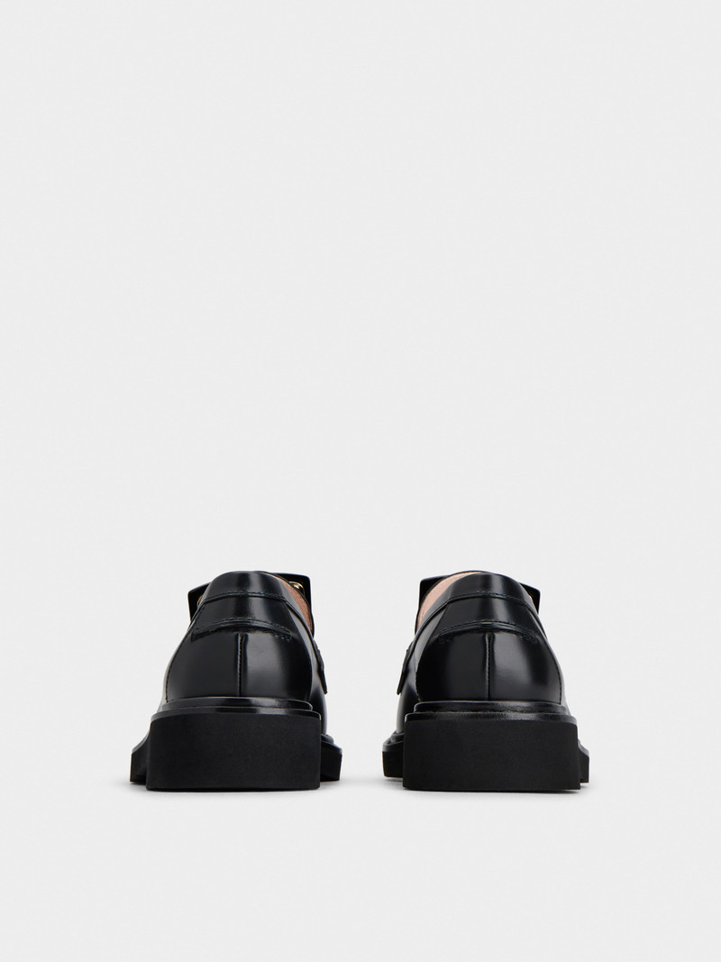 Roger Vivier Viv' Rangers Metal Buckle Loafers in Leather outlook