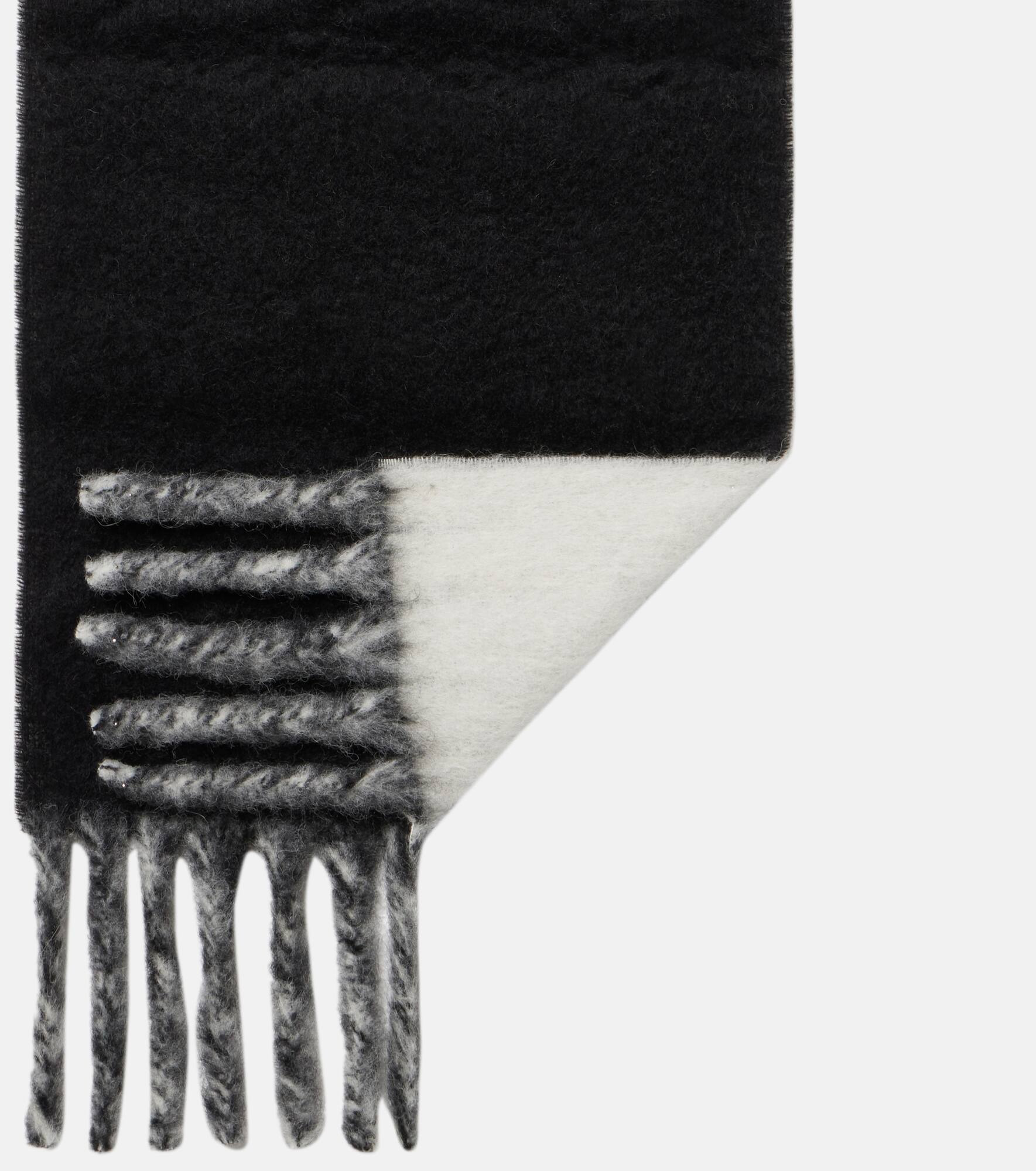 Logo alpaca and wool-blend scarf - 5