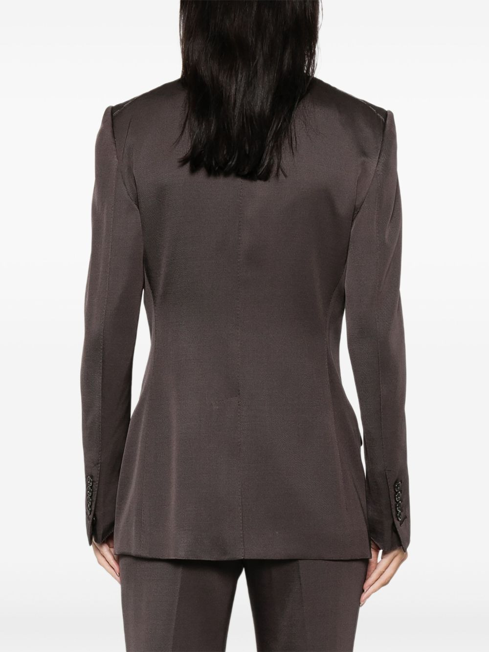 double-breasted silk-blend jacket - 4
