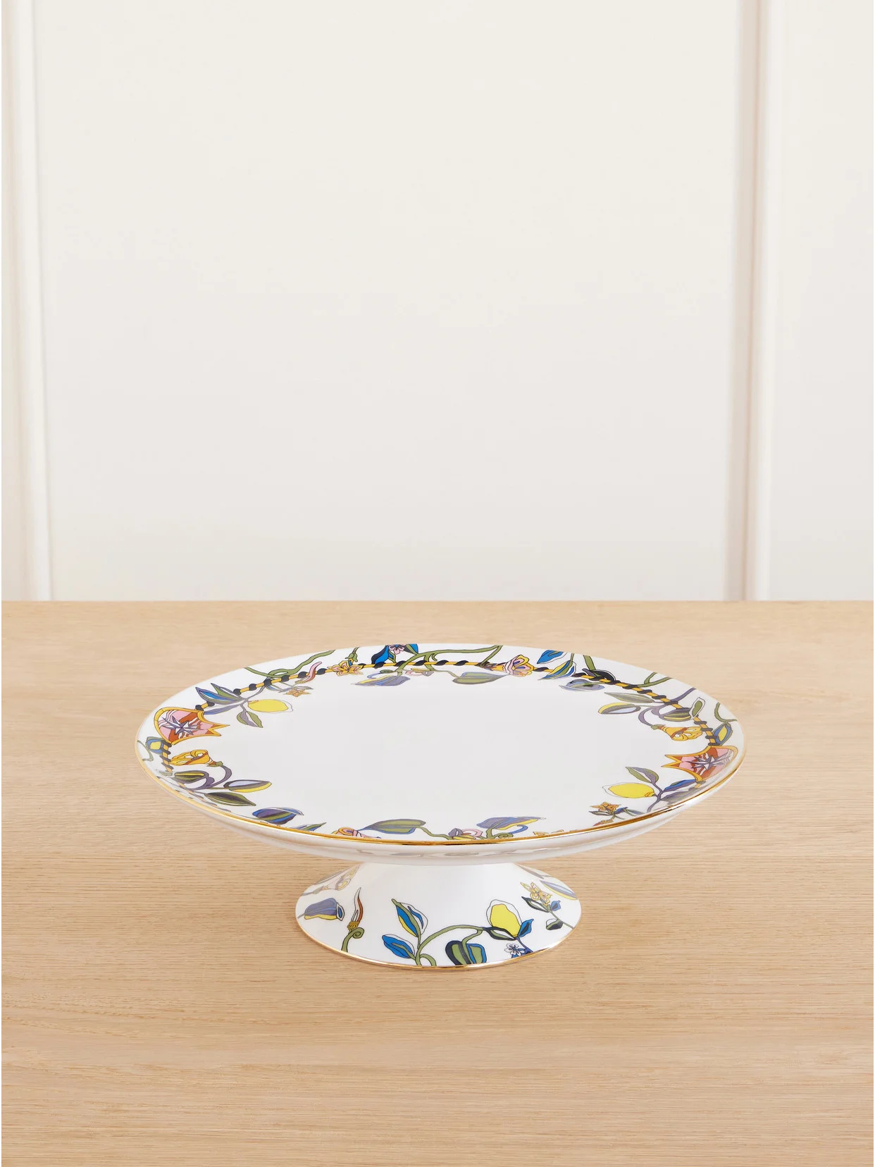 Gold-plated Painted Porcelain Cake Stand - 1