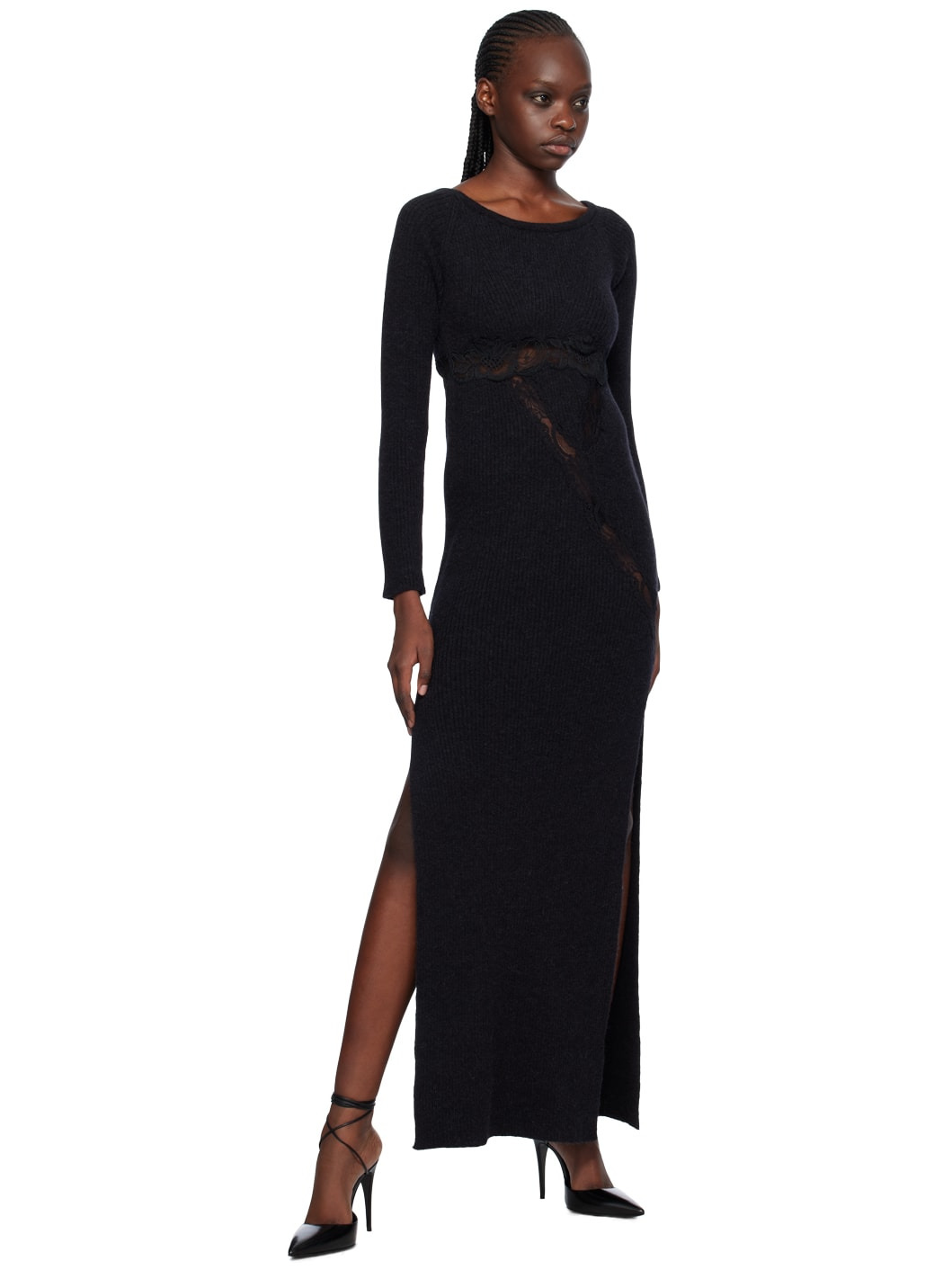 Black Vented Maxi Dress - 4