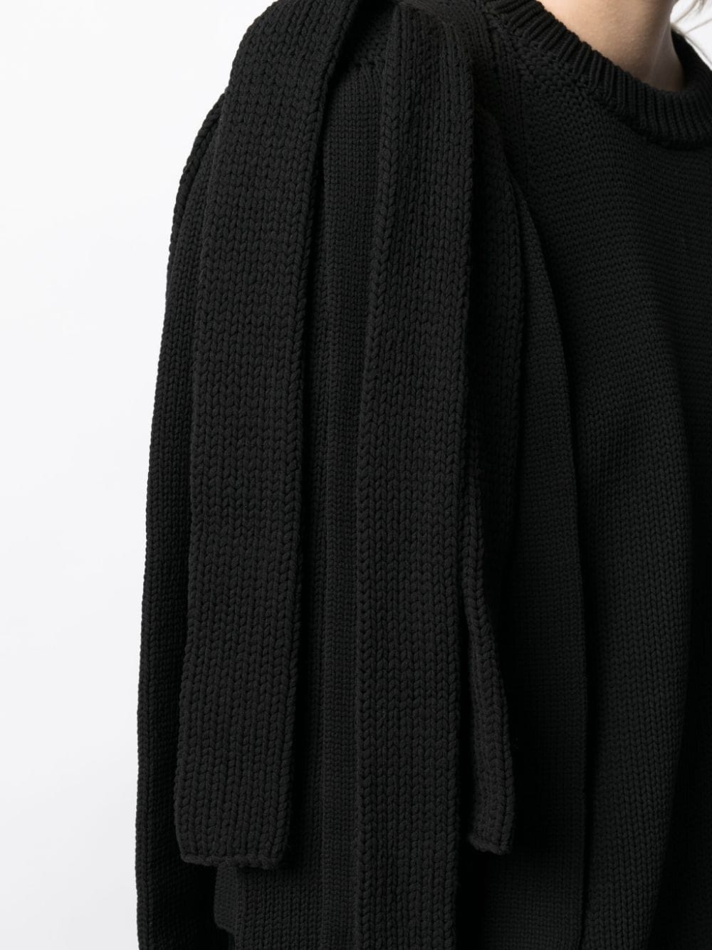 layered-sleeve chunky-knit jumper - 5