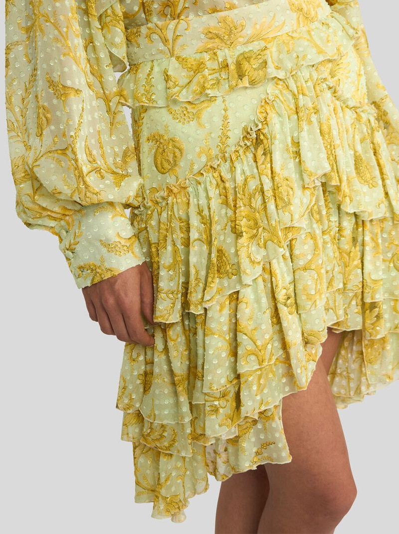 Etro DOTTED SILK-BLEND MINI SKIRT WITH FLORAL MOTIF outlook