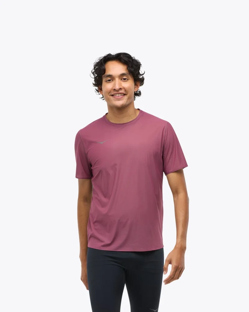 Men's Airolite Run Short Sleeve Shirt in Dried Fig - 1