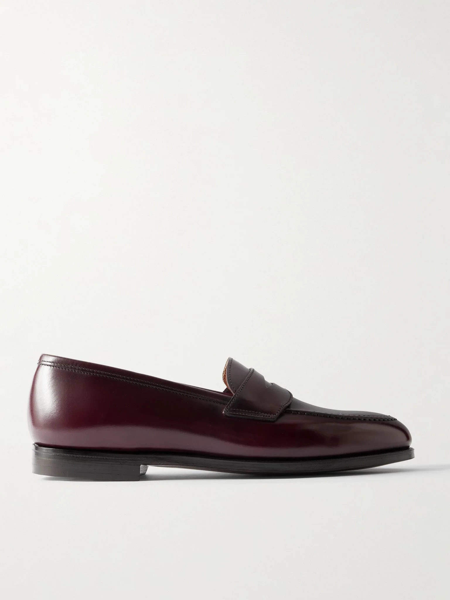 Bradley II Leather Penny Loafers Burgundy - 1