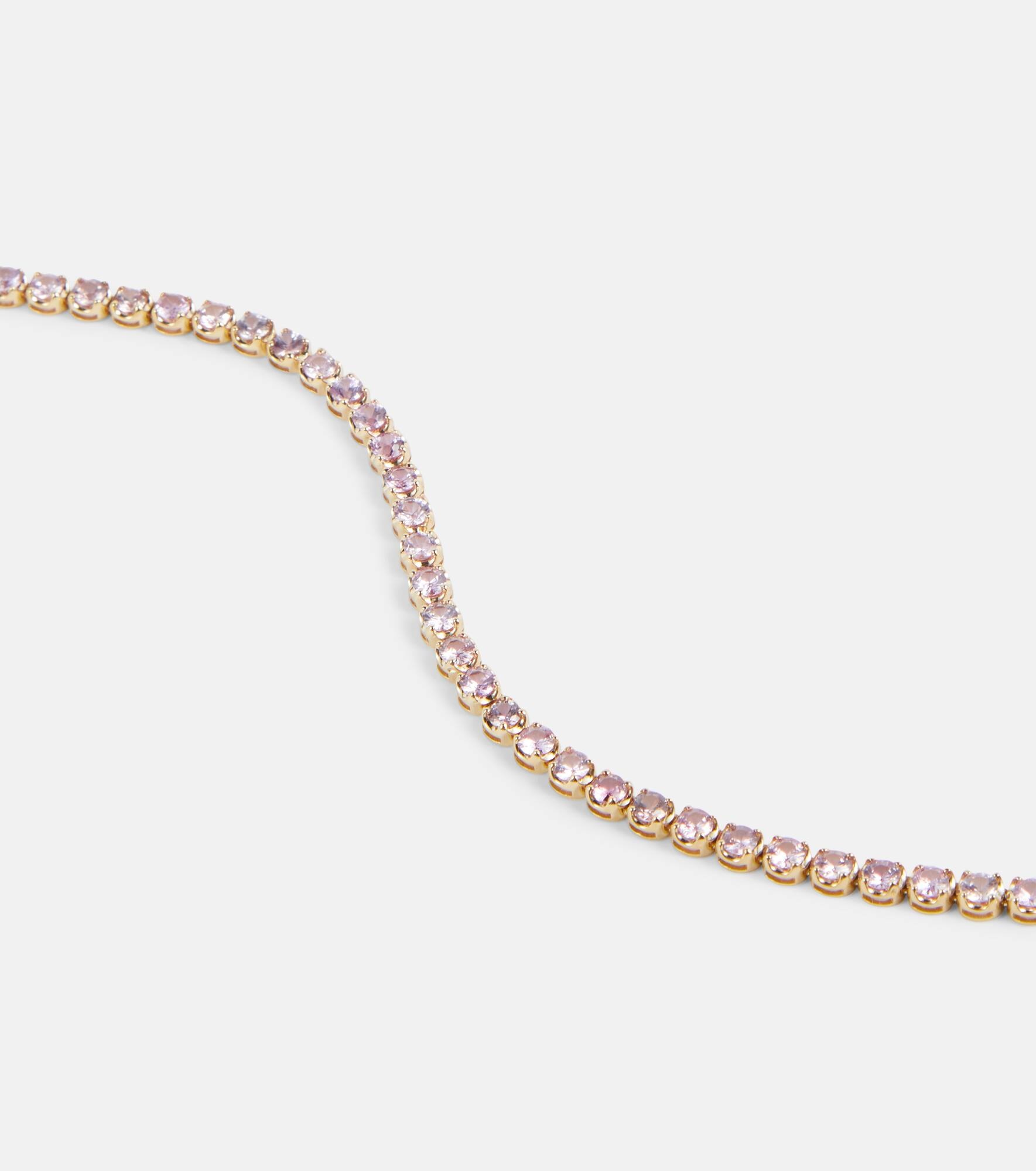 14kt gold tennis necklace with sapphires - 4