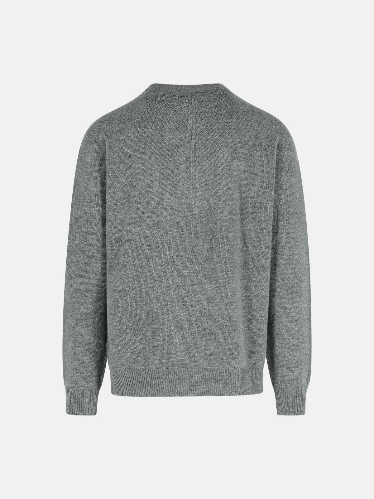 GREY VIRGIN WOOL BLEND SWEATER - 3