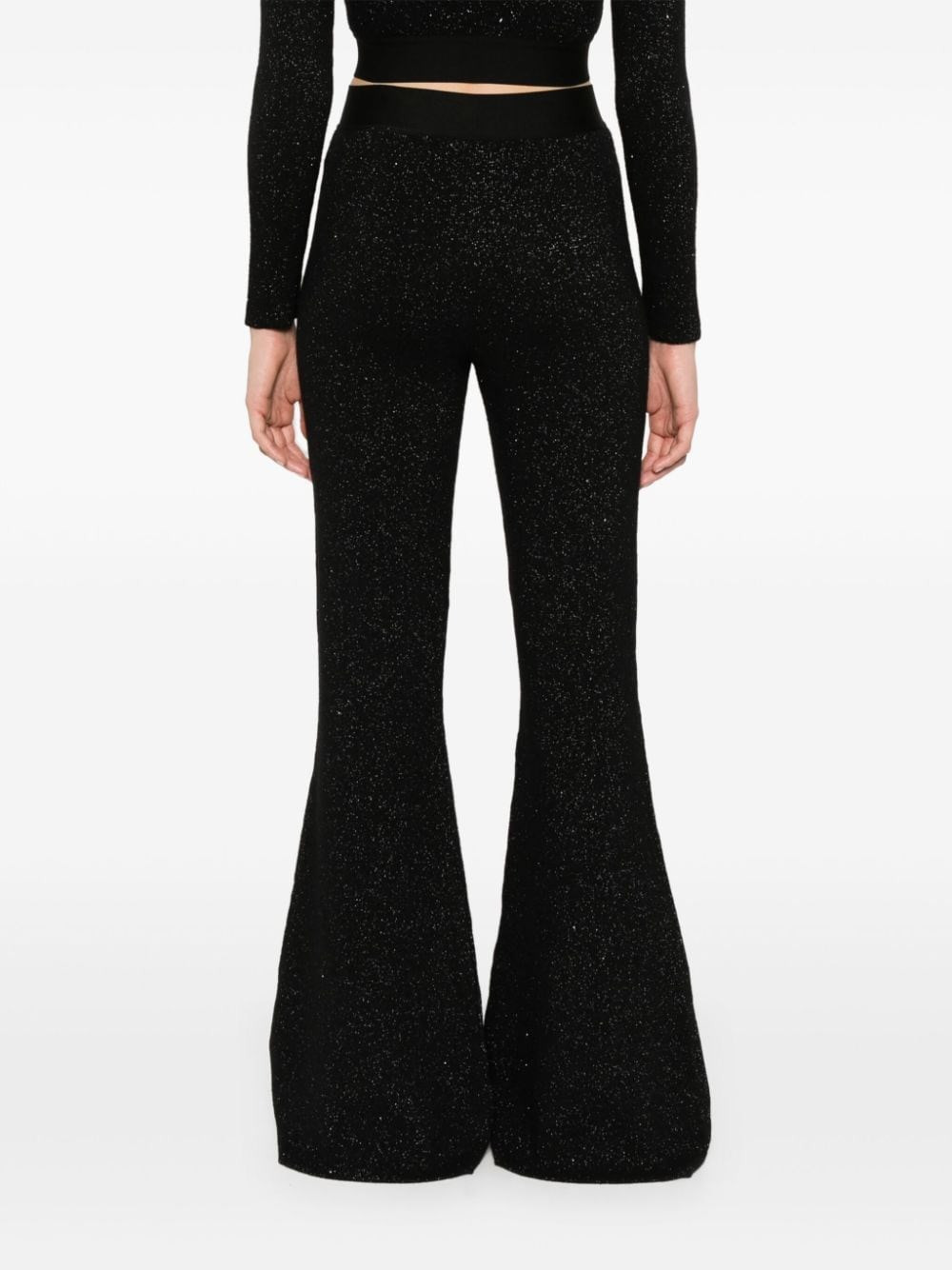 Logo lurex flared trousers - 2