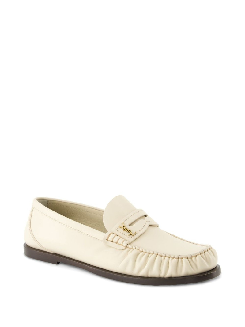 SAINT LAURENT logo-plaque leather loafers outlook