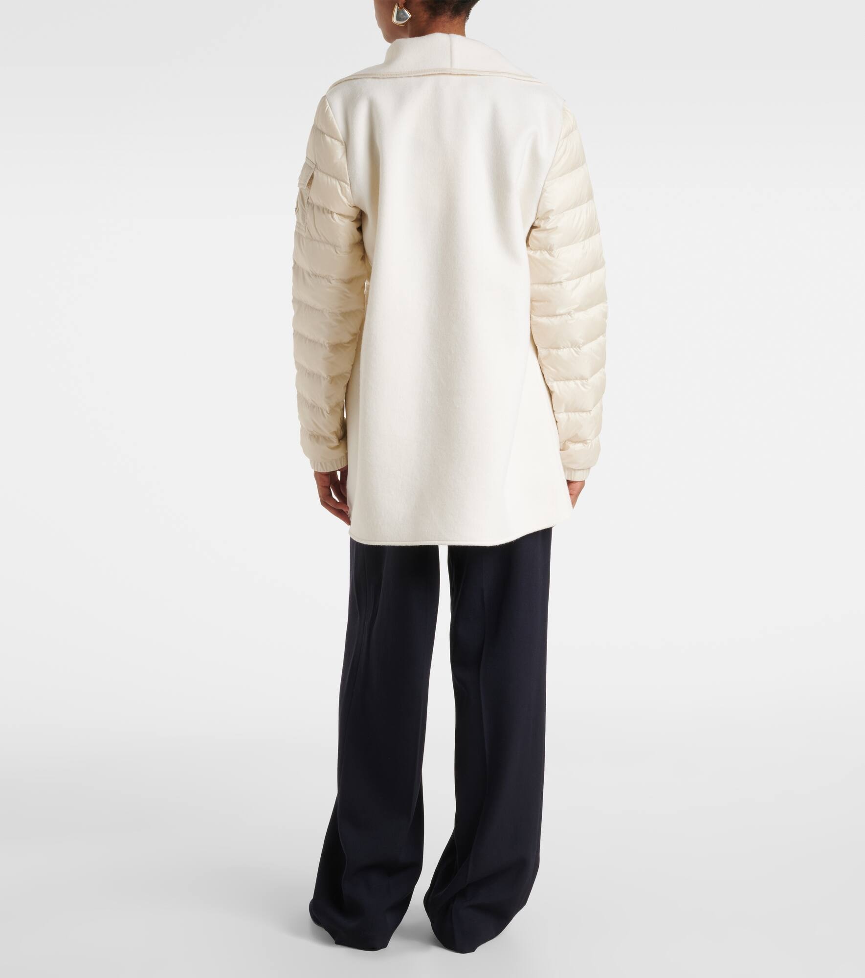 Padded wool-blend felt cape - 3