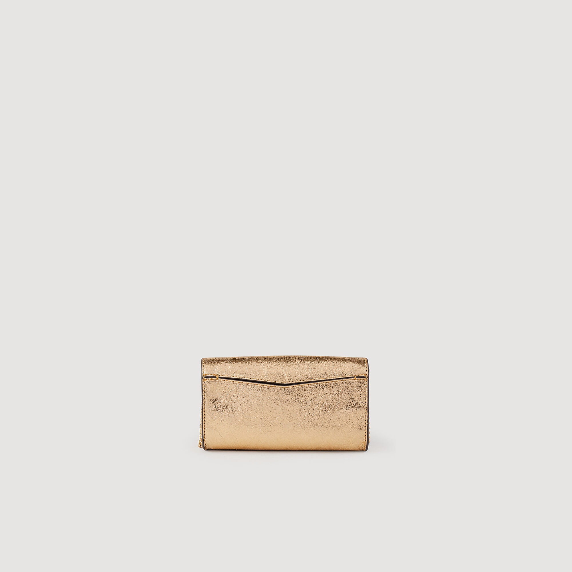 GOLD LEATHER CLUTCH BAG - 4