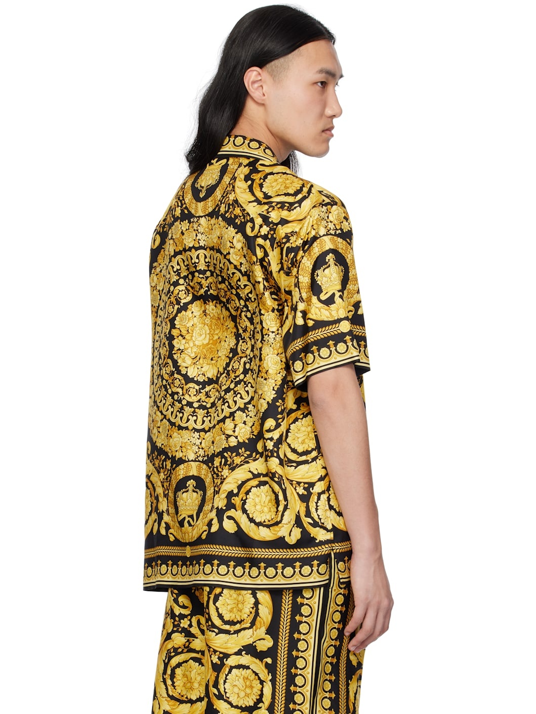 Black Barocco Silk Shirt - 3