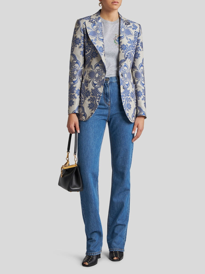 Etro SINGLE-BREASTED JACKET WITH LACE MOTIF outlook