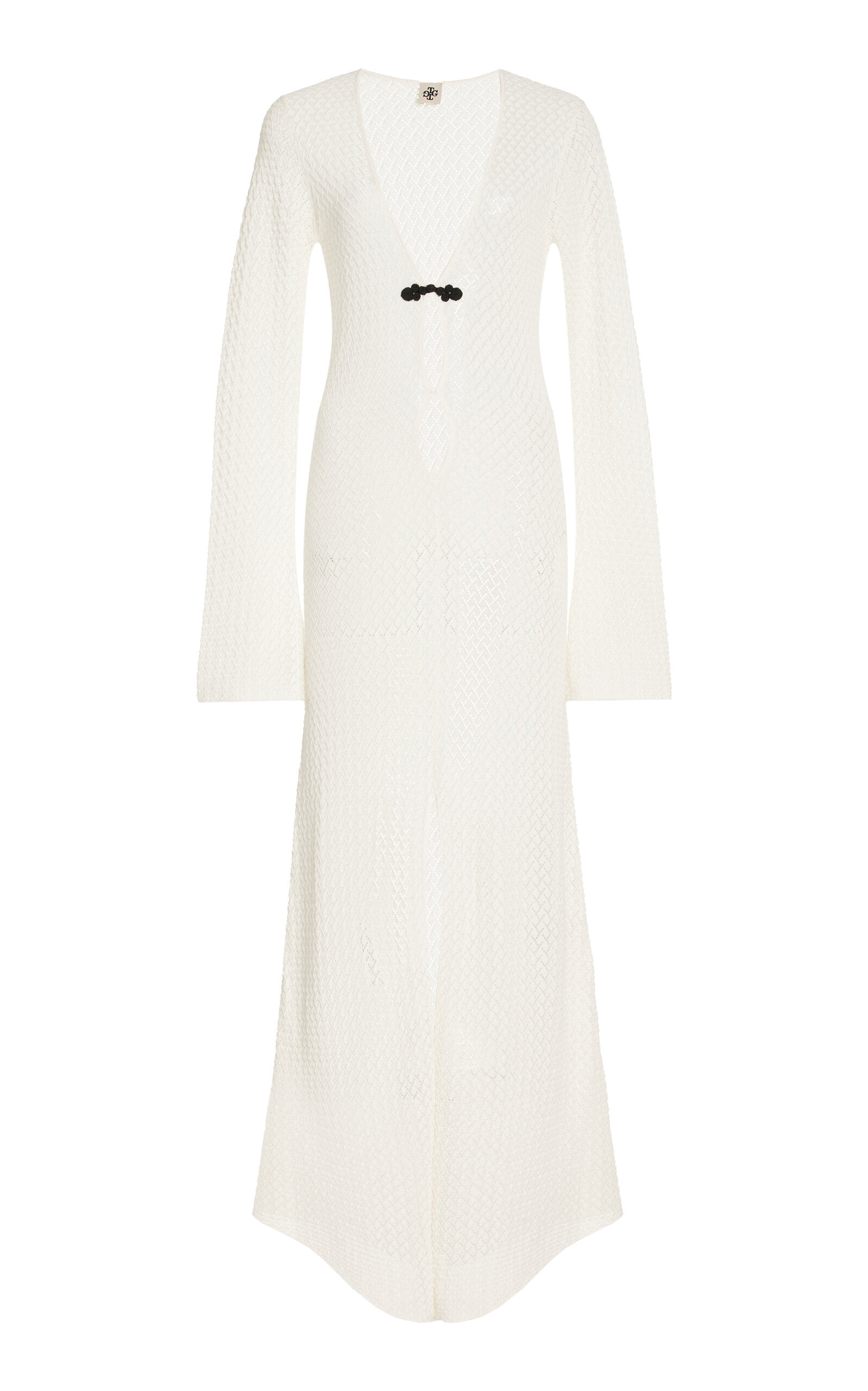 Tanzania Pointelle-Knit Organic Cotton Maxi Dress white - 1