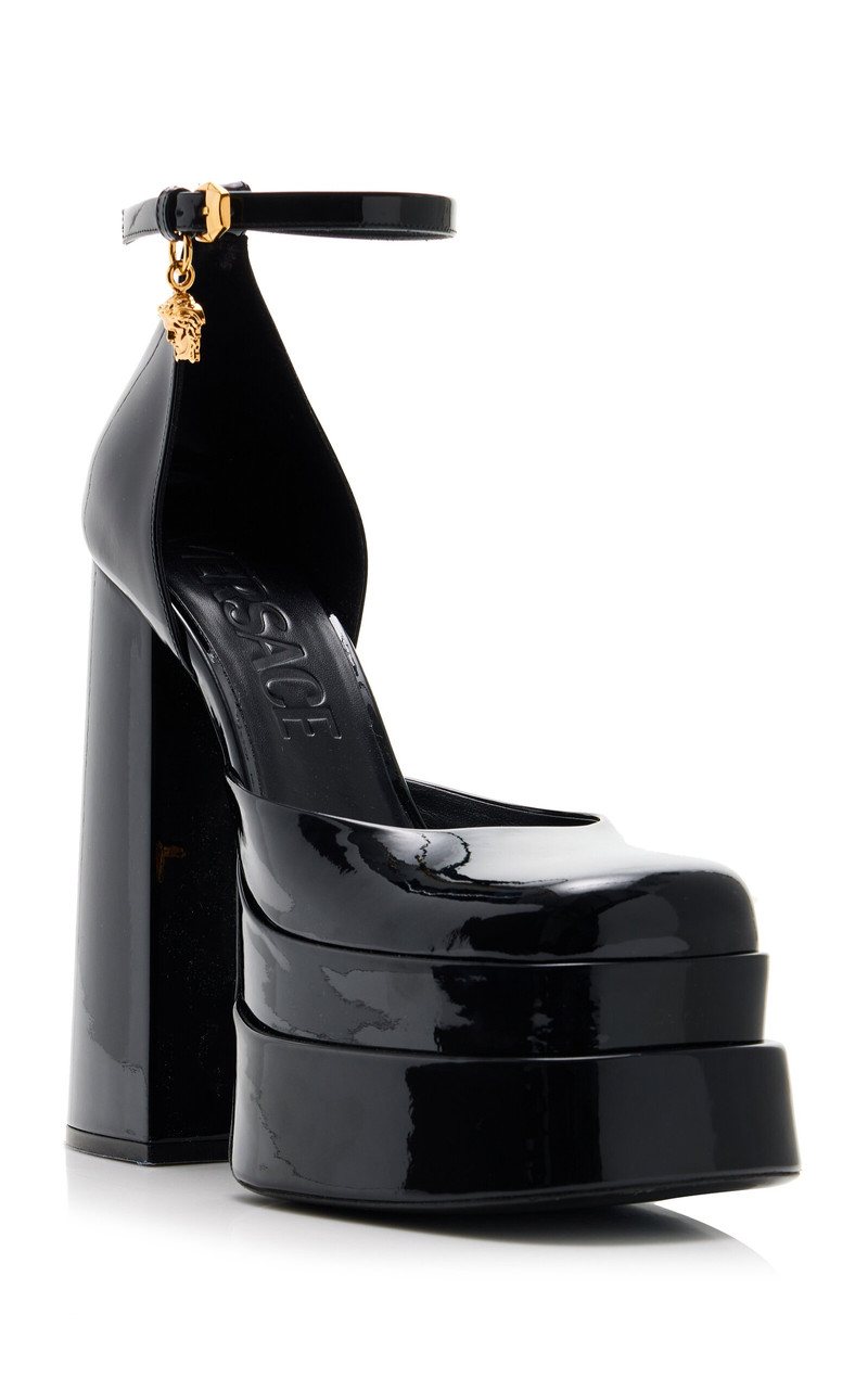 Patent Leather Platform Pumps black 6