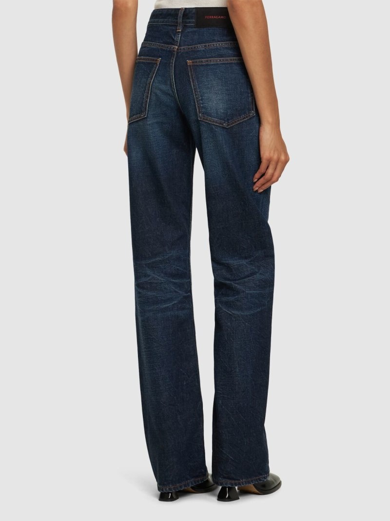 デニム・ジーパン FERRAGAMO JEANS (13C992770558 DENIMSCURO) FERRAGAMO Denim medium waist straight jeans | luisaviaroma