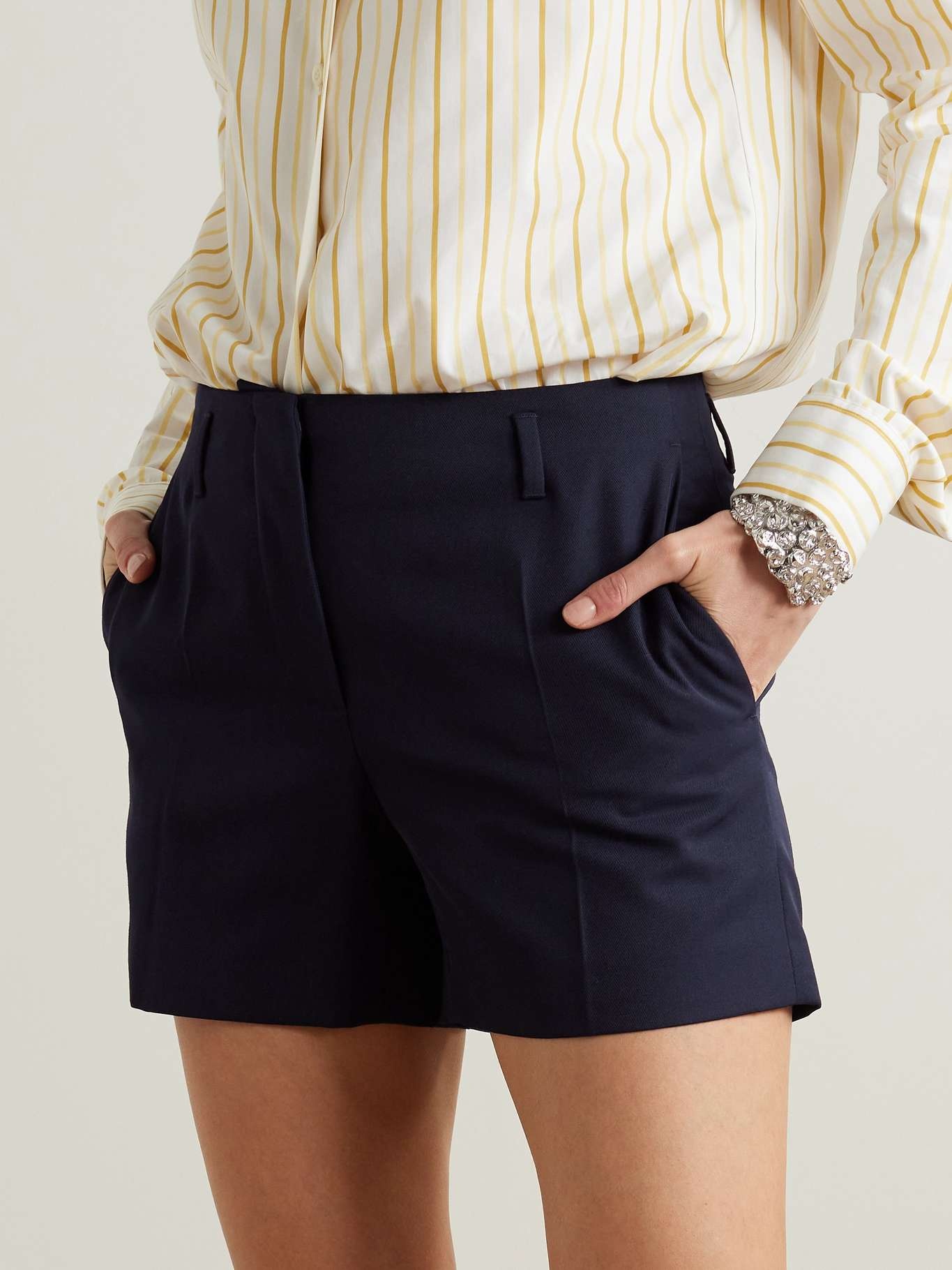 Pleated twill shorts - 3