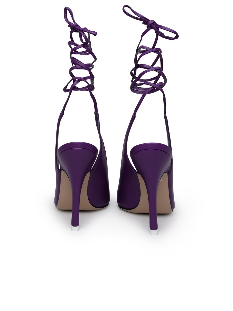 THE ATTICO VENUS SLINGBACK IN PURPLE LEATHER - 4