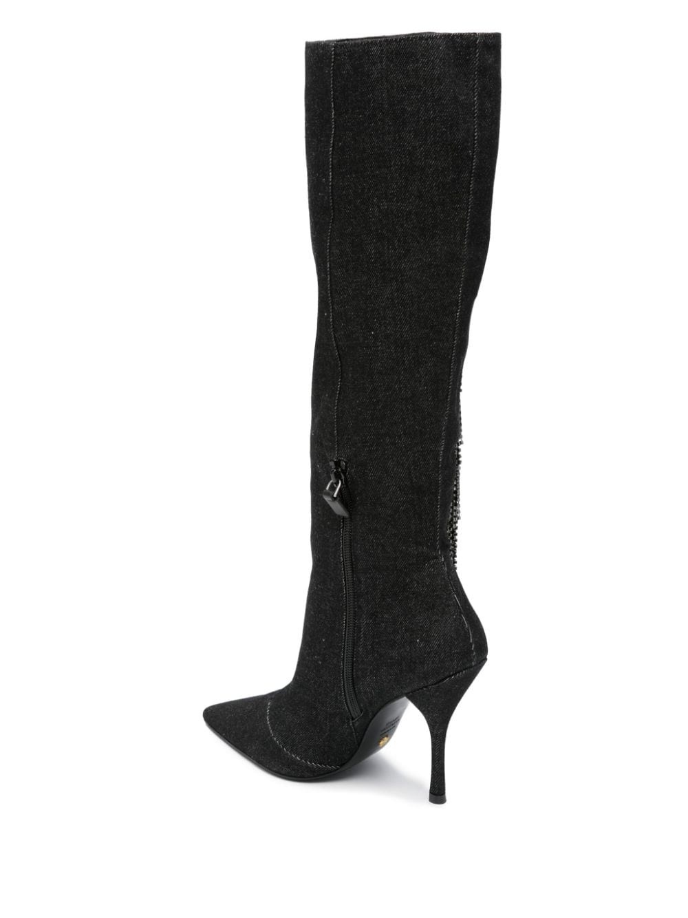Crystal Fringe 100mm  knee-high boots - 3