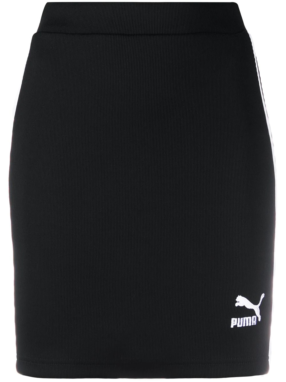 ribbed contrast side panel skirt - 1