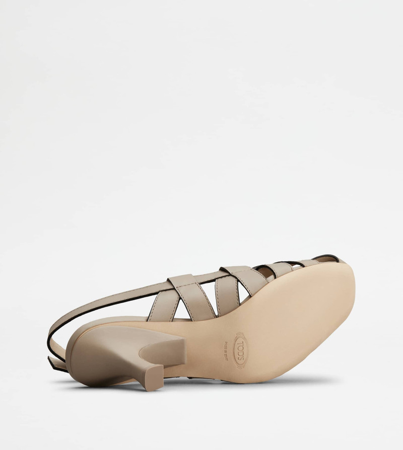 SLINGBACK PUMPS IN LEATHER - GREY 5