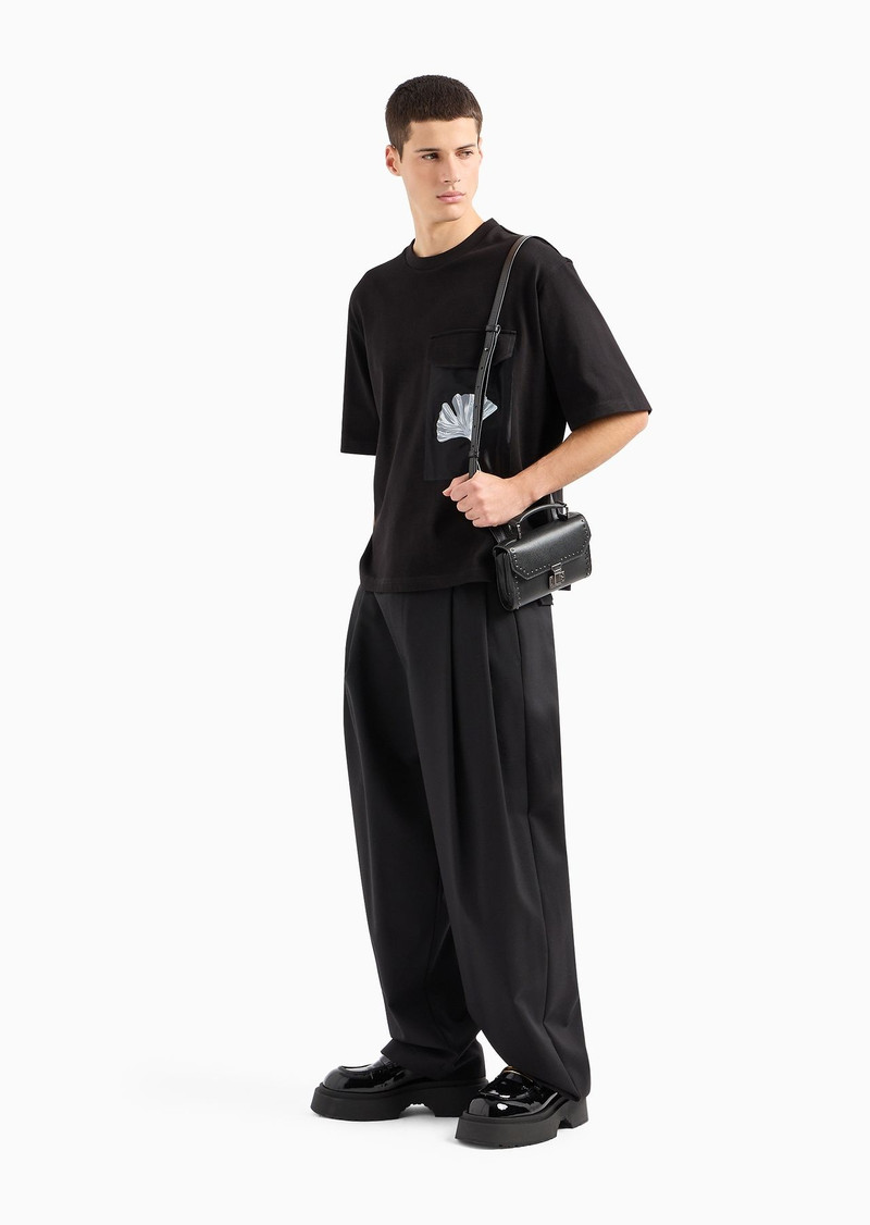 EMPORIO ARMANI Light wool trousers with matching belt outlook