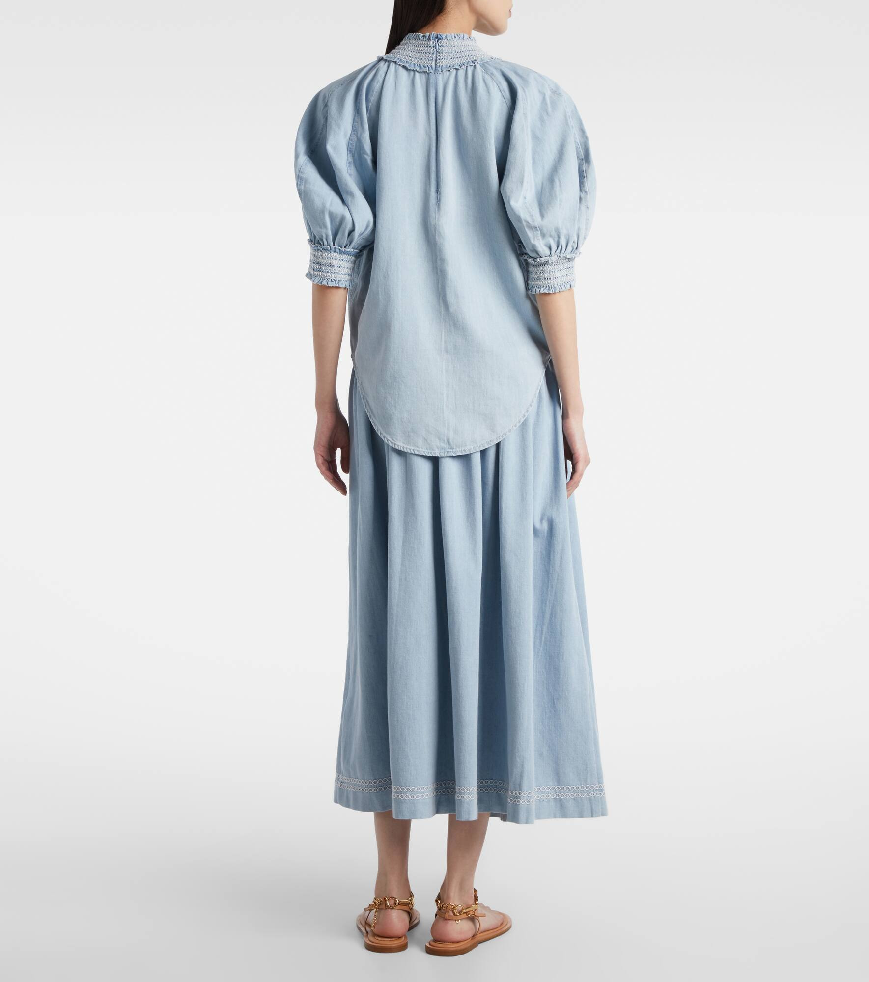 Ascension balloon-sleeve denim blouse - 3