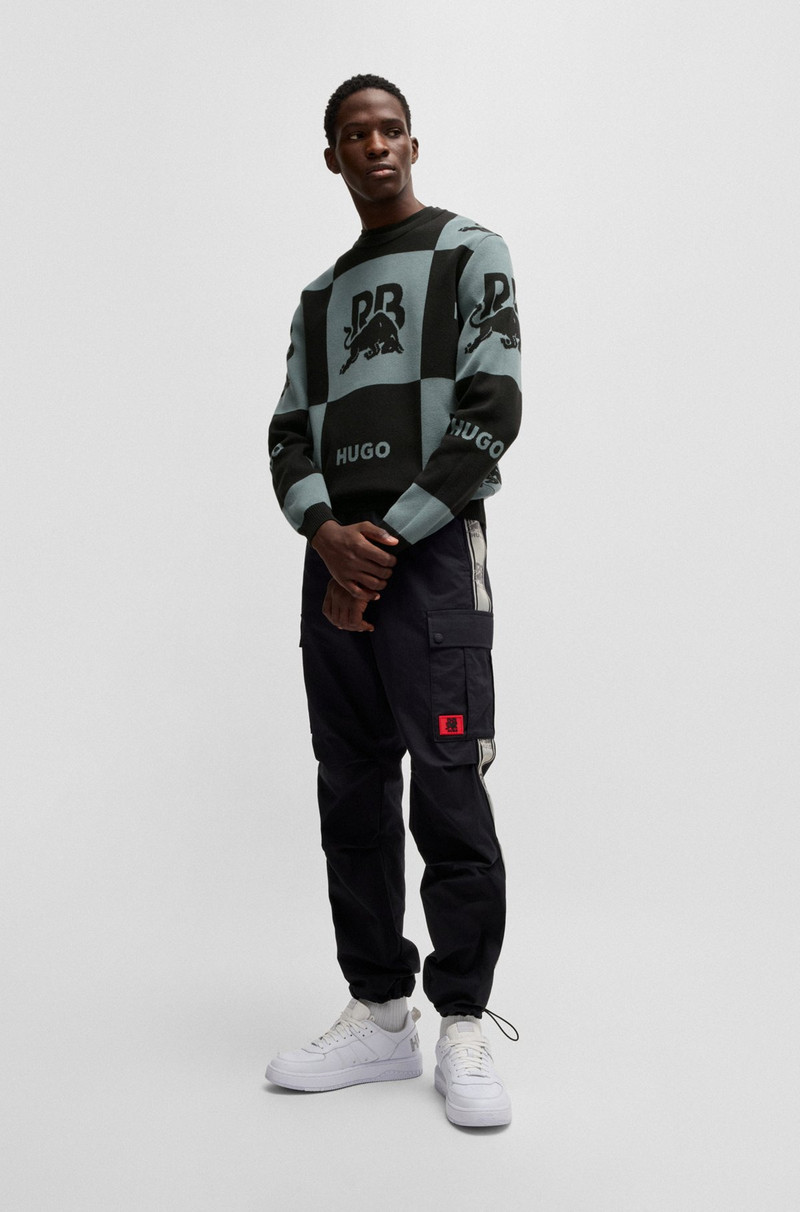 HUGO HUGO X RB CHECKERBOARD COTTON SWEATER WITH BULL MOTIF outlook