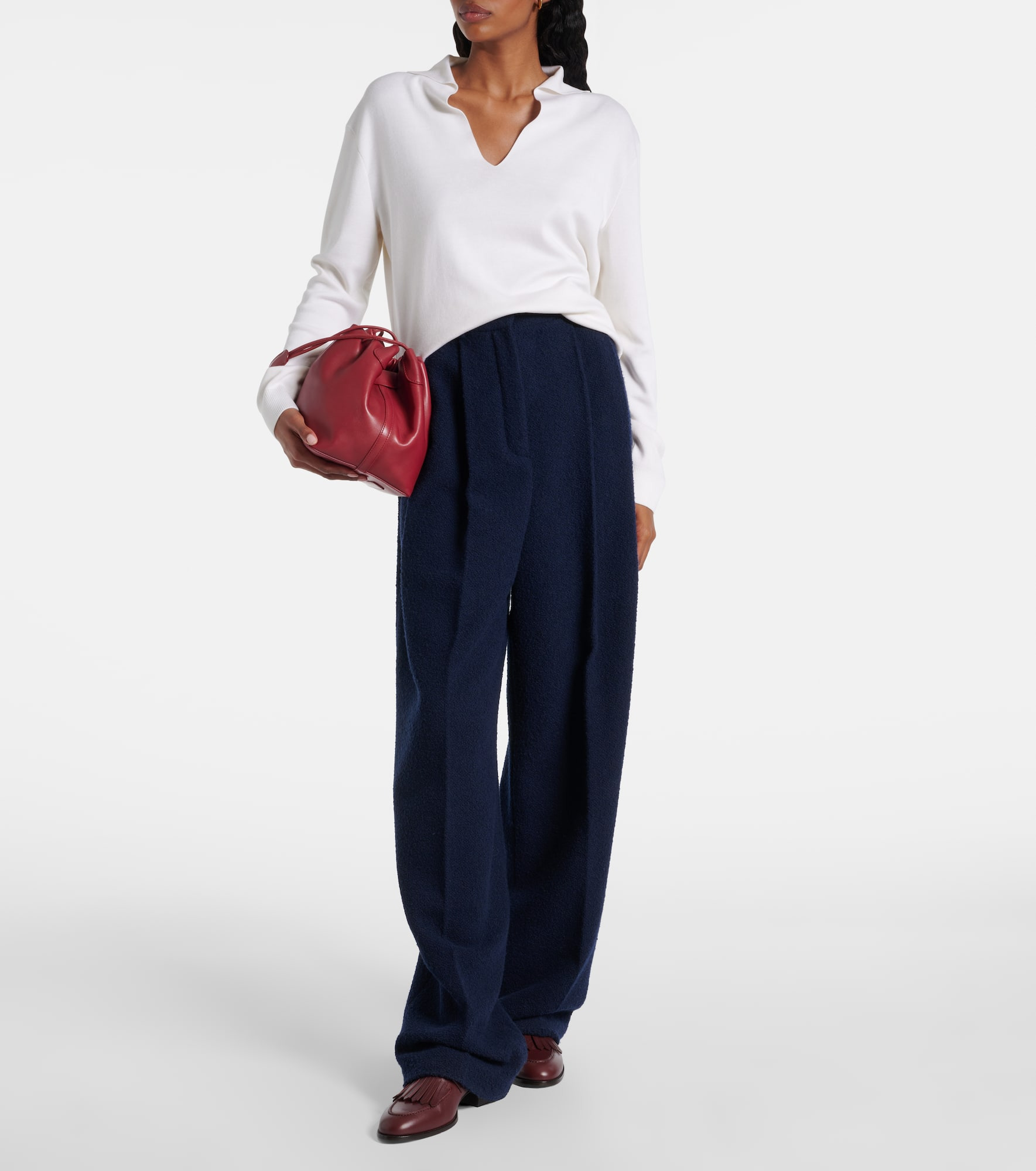 Silk and cotton polo sweater - 2