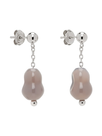 Lemaire Silver & Gray Carved Stones Earrings outlook