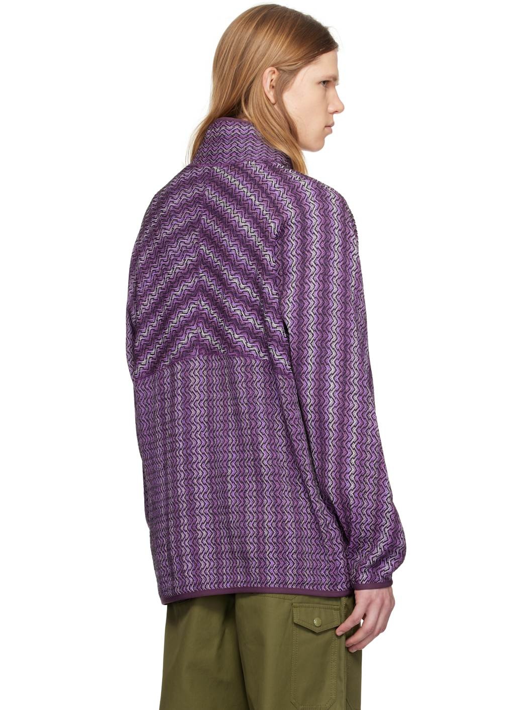 Purple Mosley Inlay Popover Sweater - 3