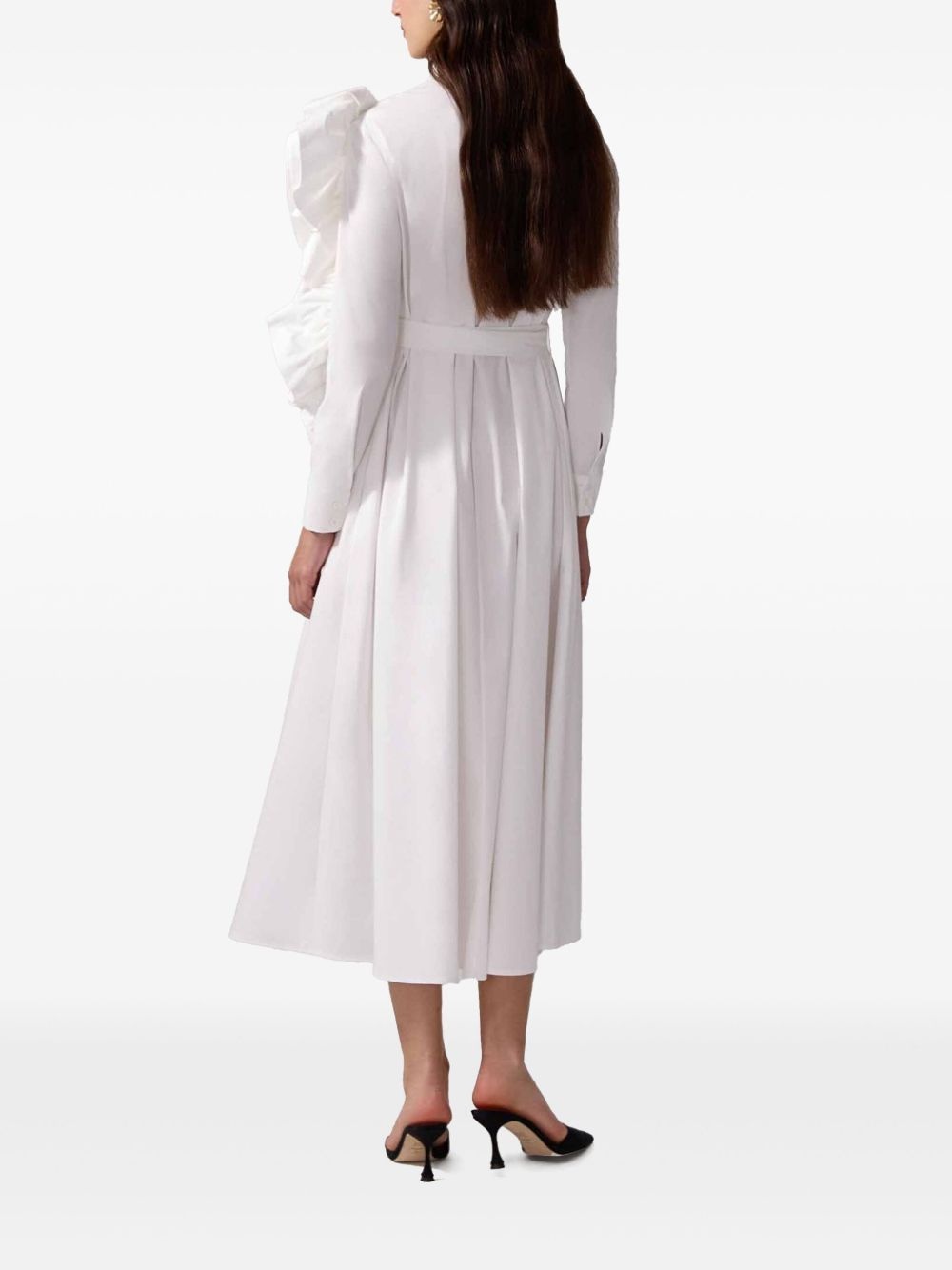 floral-appliqué midi shirt dress - 3