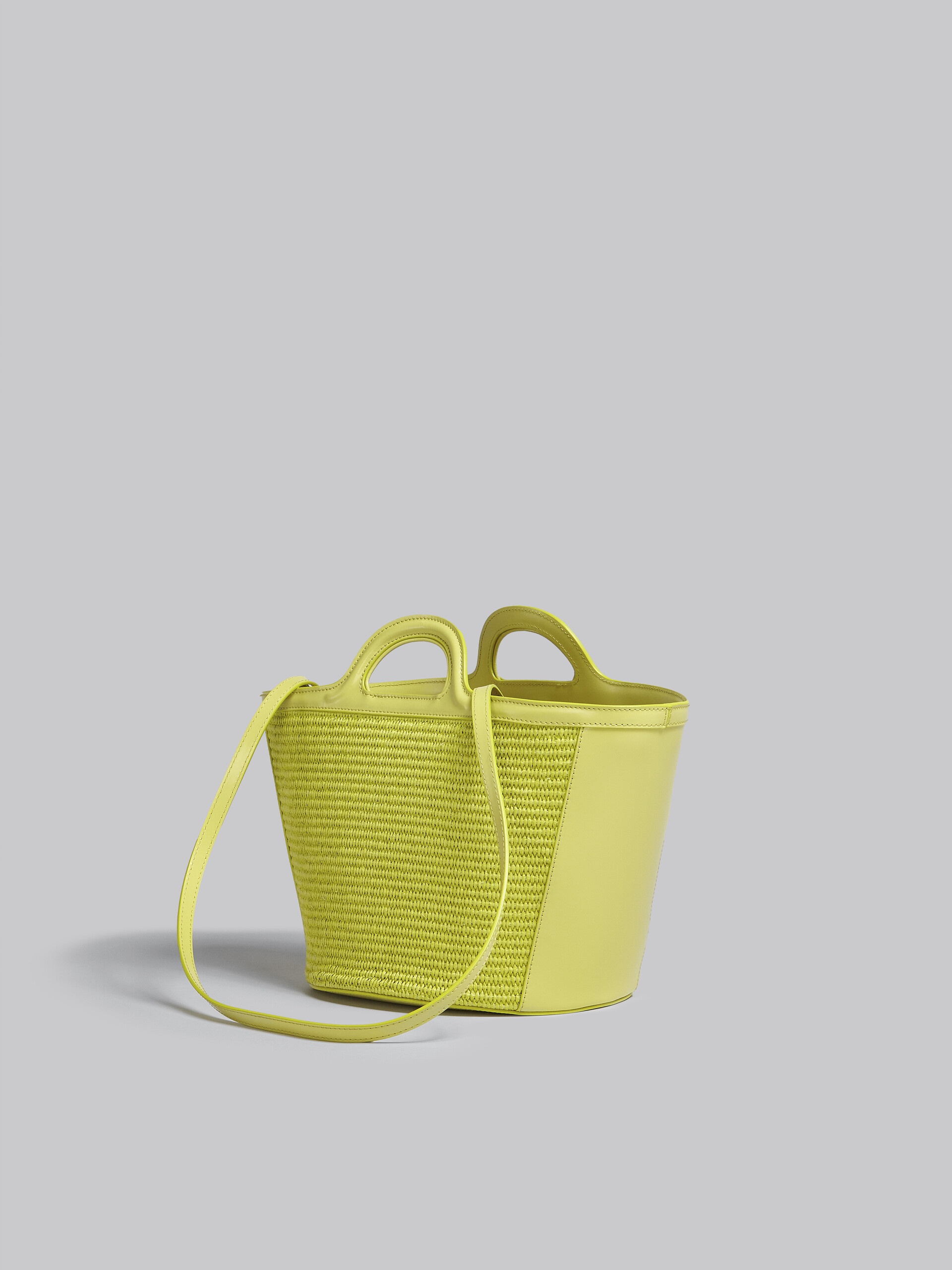 TROPICALIA SMALL BAG IN YELLOW LEATHER AND RAFFIA - 3